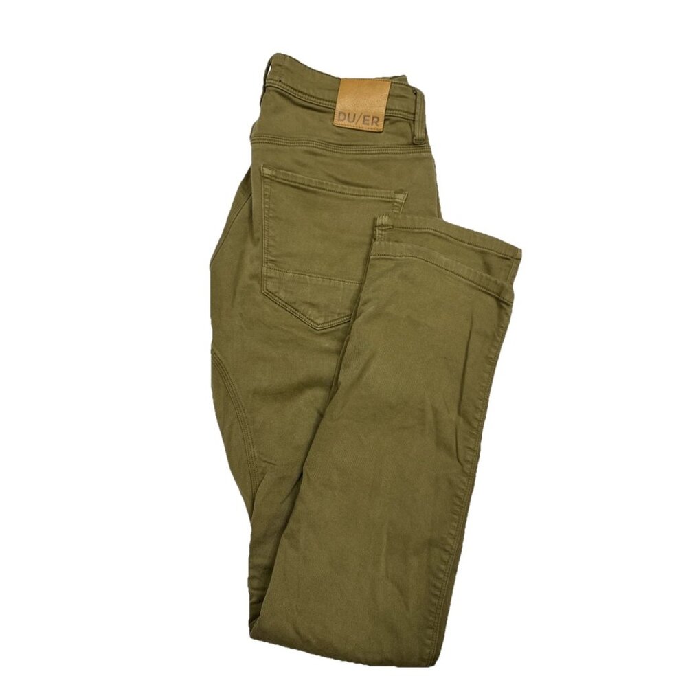 DU/ER Duer N2X Relaxed Fit Pants 30x34 Olive Tencel Stretch Performance